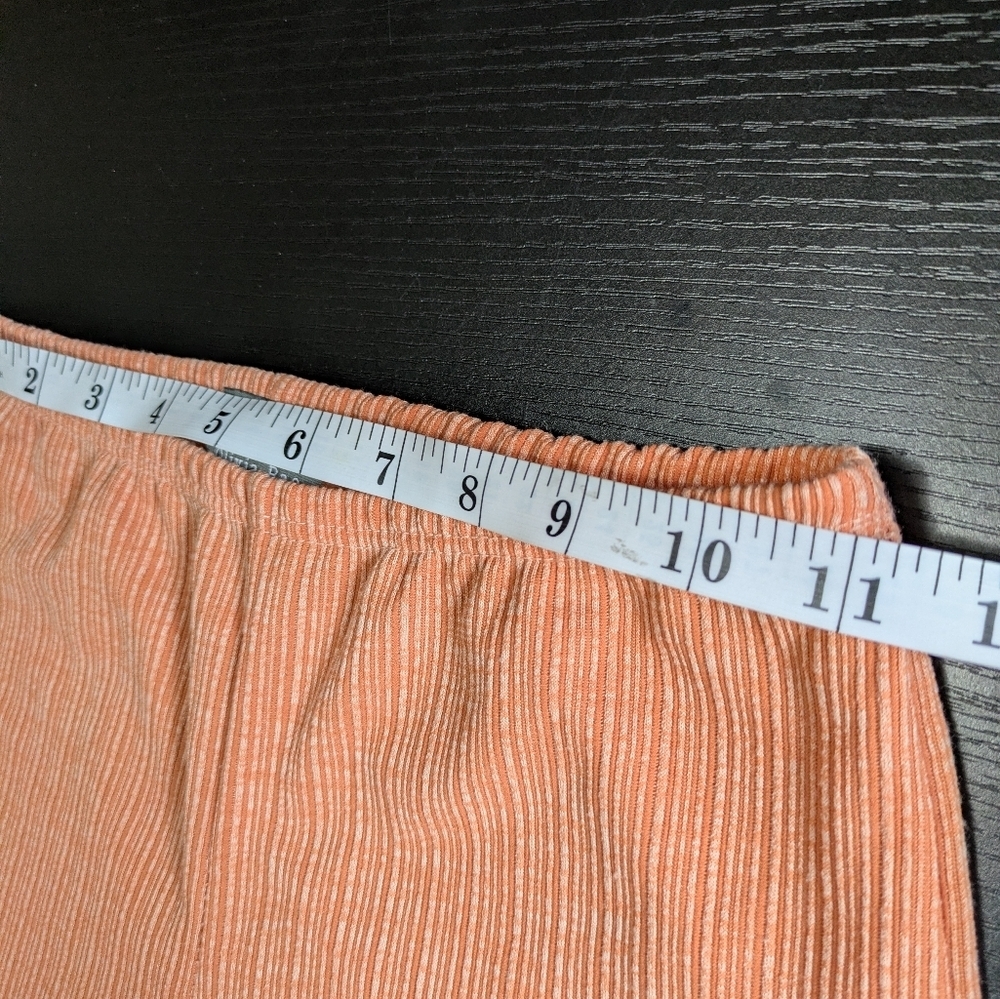 Olivia Rae Ribbed Orange Flare Two-Piece Set Small Tall - Picture 9 of 12